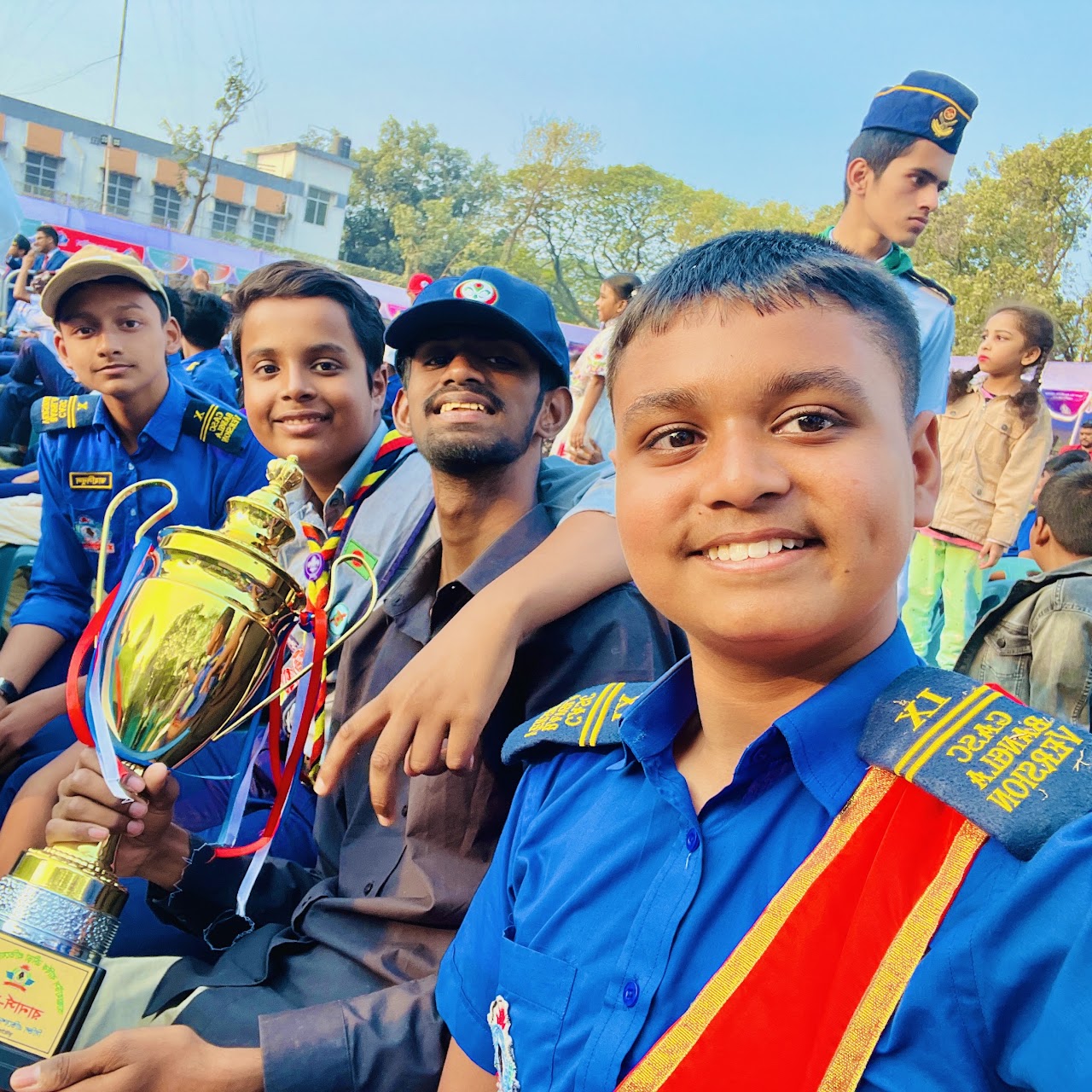 Celebrating Runners Up Trophy with 159th CAHS Scout Group
